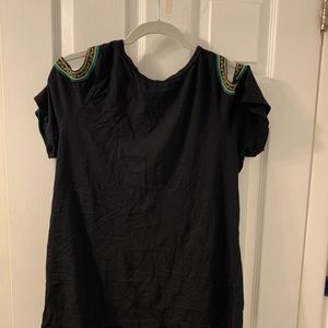 Embroidered cold shoulder top